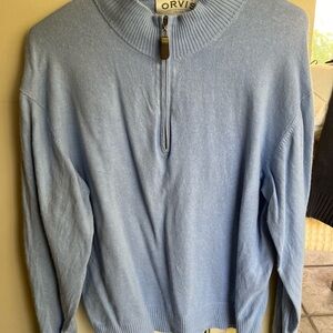 Orvis Light Blue Half-Zip Sweater